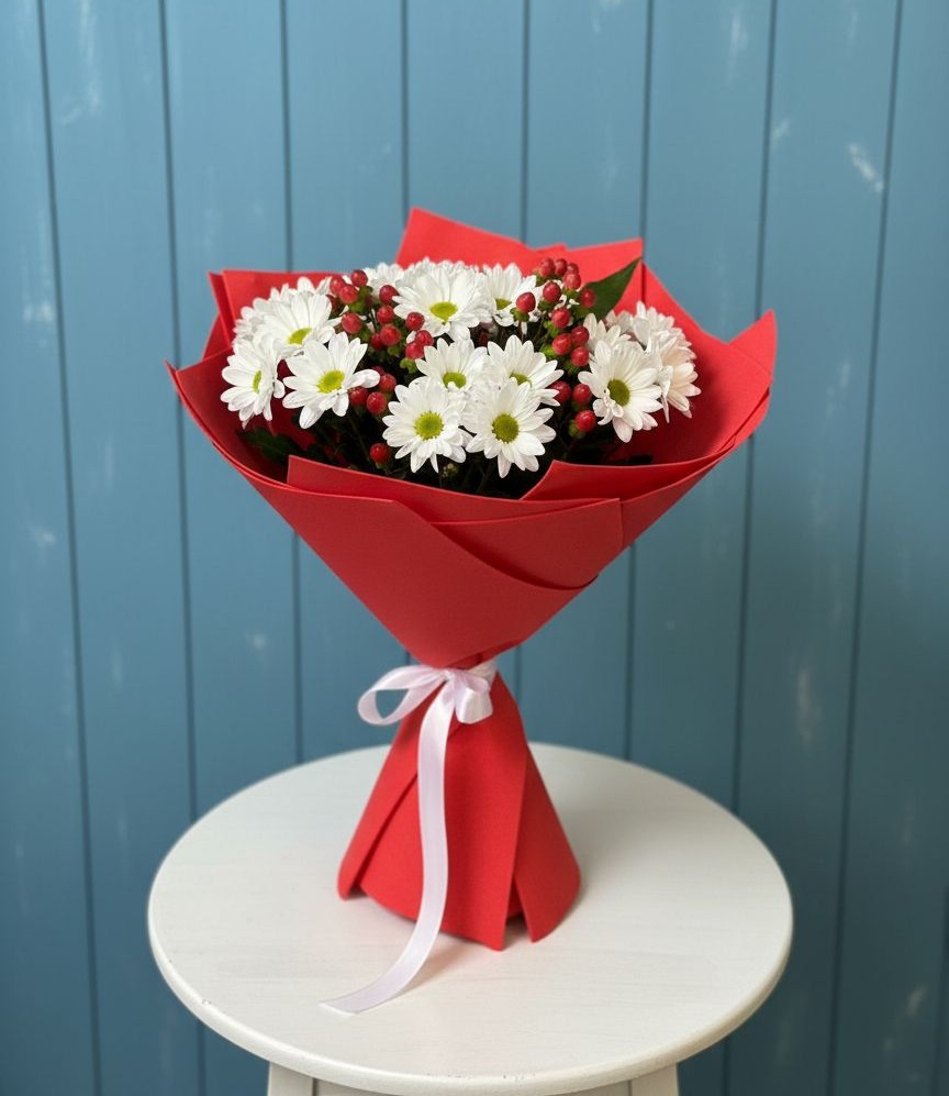 Букет цветов из: Хризантемы в Казанской Краснодарского края