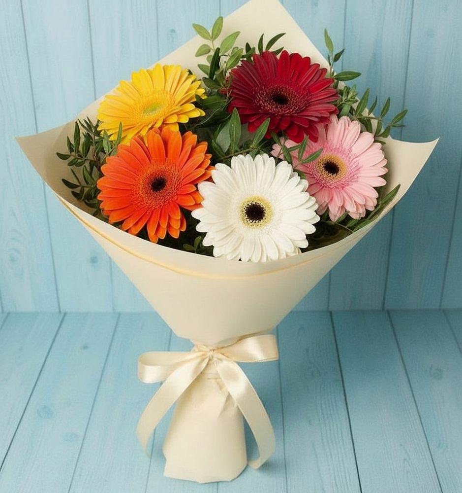 Букет цветов из: Герберы в Казанской Краснодарского края