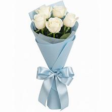 Букет 5 Белых роз Проуд #REPLACE_PRED# Казанской Краснодарского края