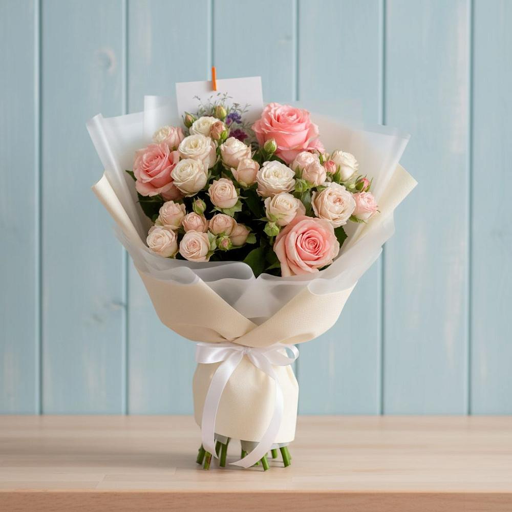 Букет цветов из: Розы в Казанской Краснодарского края