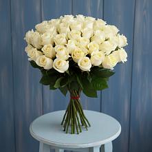 Букет 51 Белая роза Эдлесс Лав в Казанской Краснодарского края