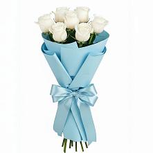 Букет 7 белых роз Проуд #REPLACE_PRED# Казанской Краснодарского края