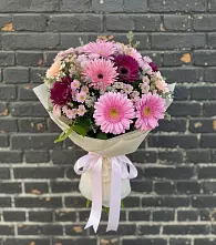 Букет цветов из:  Герберы и Хризантемы #REPLACE_PRED# Казанской Краснодарского края