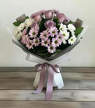 Букет цветов из:  Хризантемы и Розы в Казанской Краснодарского края