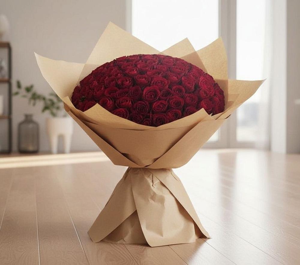 Букет 101 Красная роза в Казанской Краснодарского края